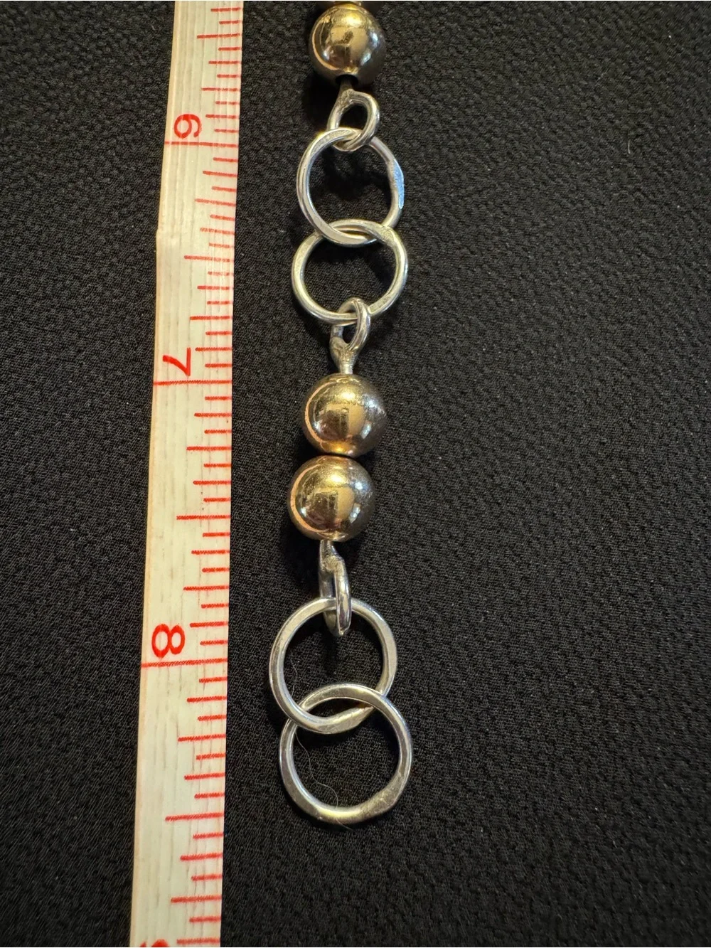Sterling Silver & Gold Vermeil Bead Link Bracelet - 8.5”